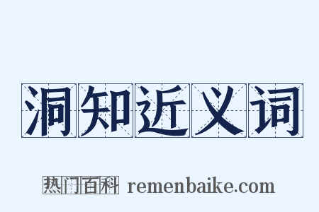 洞知近义词是什么意思的图片